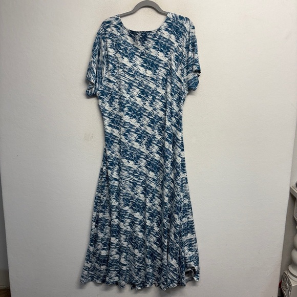 Soft Surroundings Joanna Faux Wrap Dress Womens 2x Abstract Maxi Surplice Neck - Picture 5 of 10